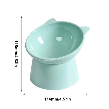 Tilted Cat Food Bowl Elevated Cat Bowl Ergonomic Cat Food Dish Anti Vomiting Plastic Feeding Bowl Non Slip for Flat- Faced Cats